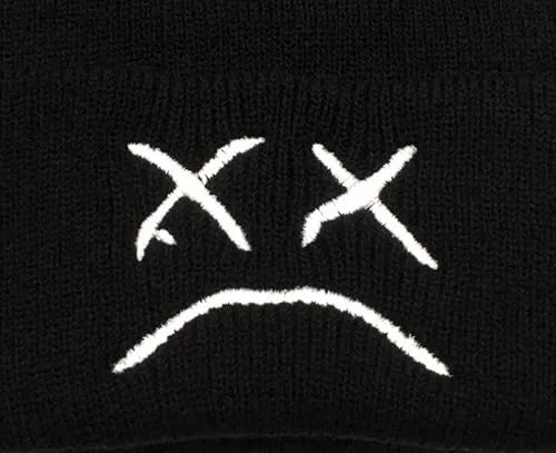 45°LOOKUP CEED Fashion Autumn Winter Warm Beanie Hats Embroidery Cotton Caps Men Women Knitted Hip Hop Hats (US, Alpha, One Size, Black)