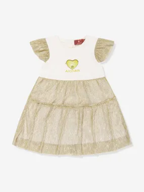 Aigner Baby Girls Tulle Logo Dress in White