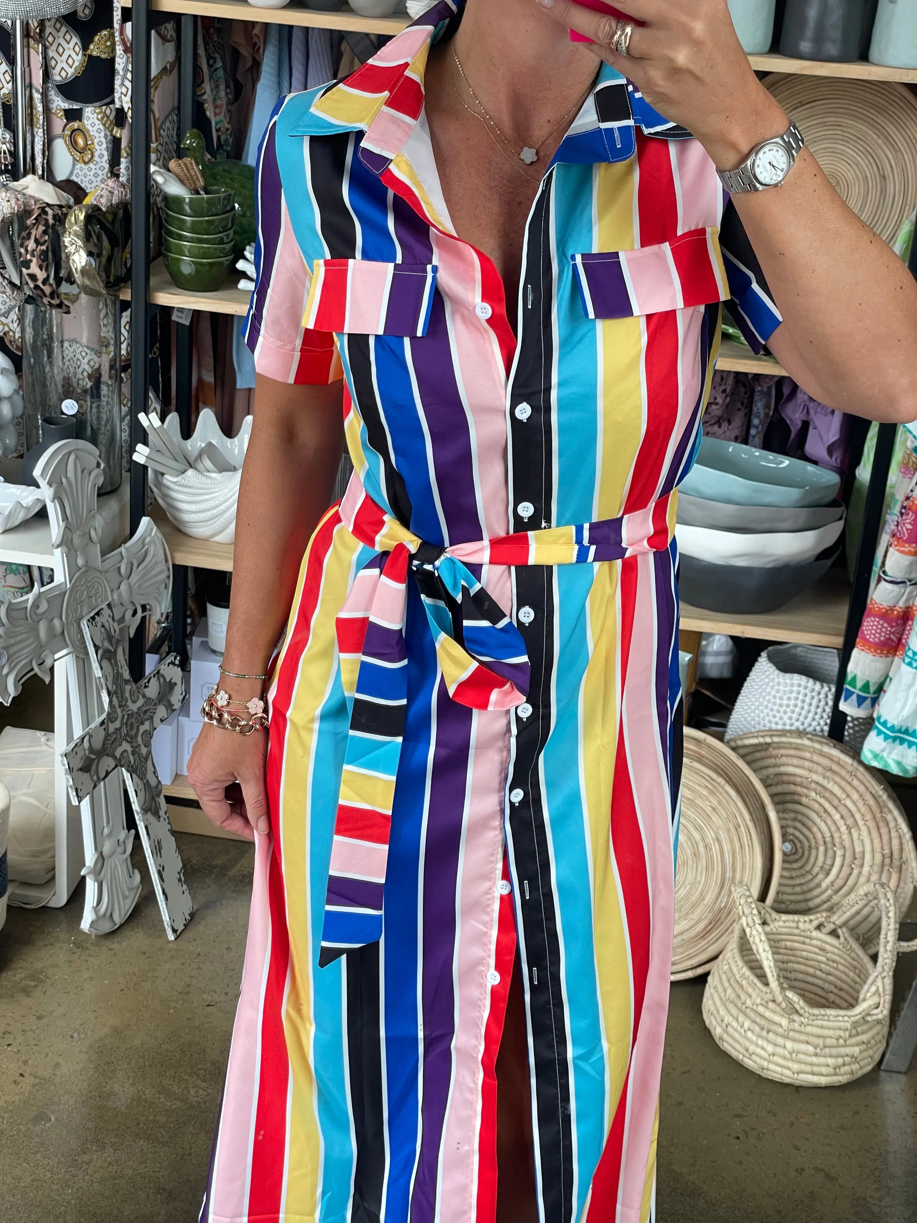 Allsorts stripe Shirt Dress