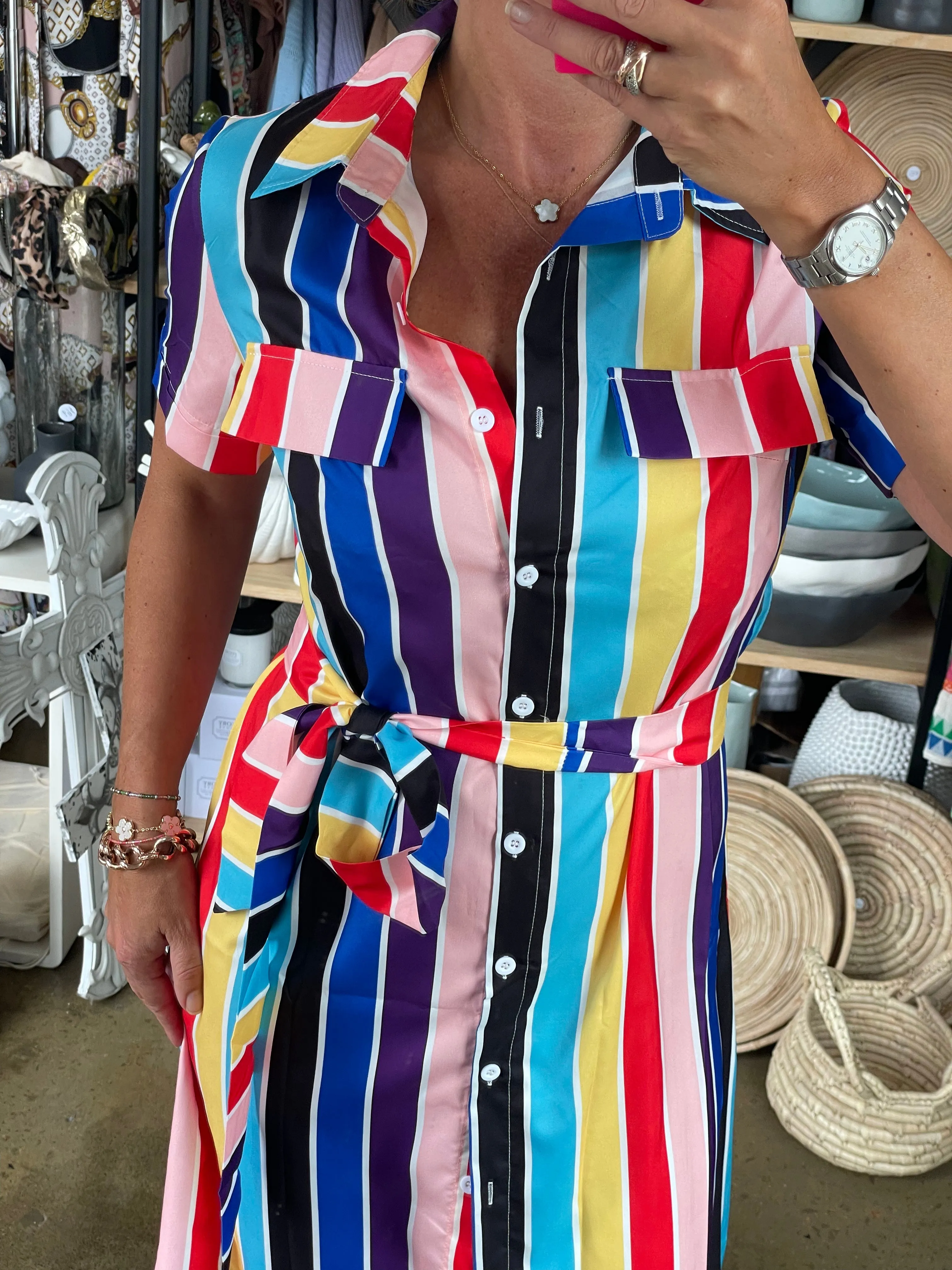 Allsorts stripe Shirt Dress