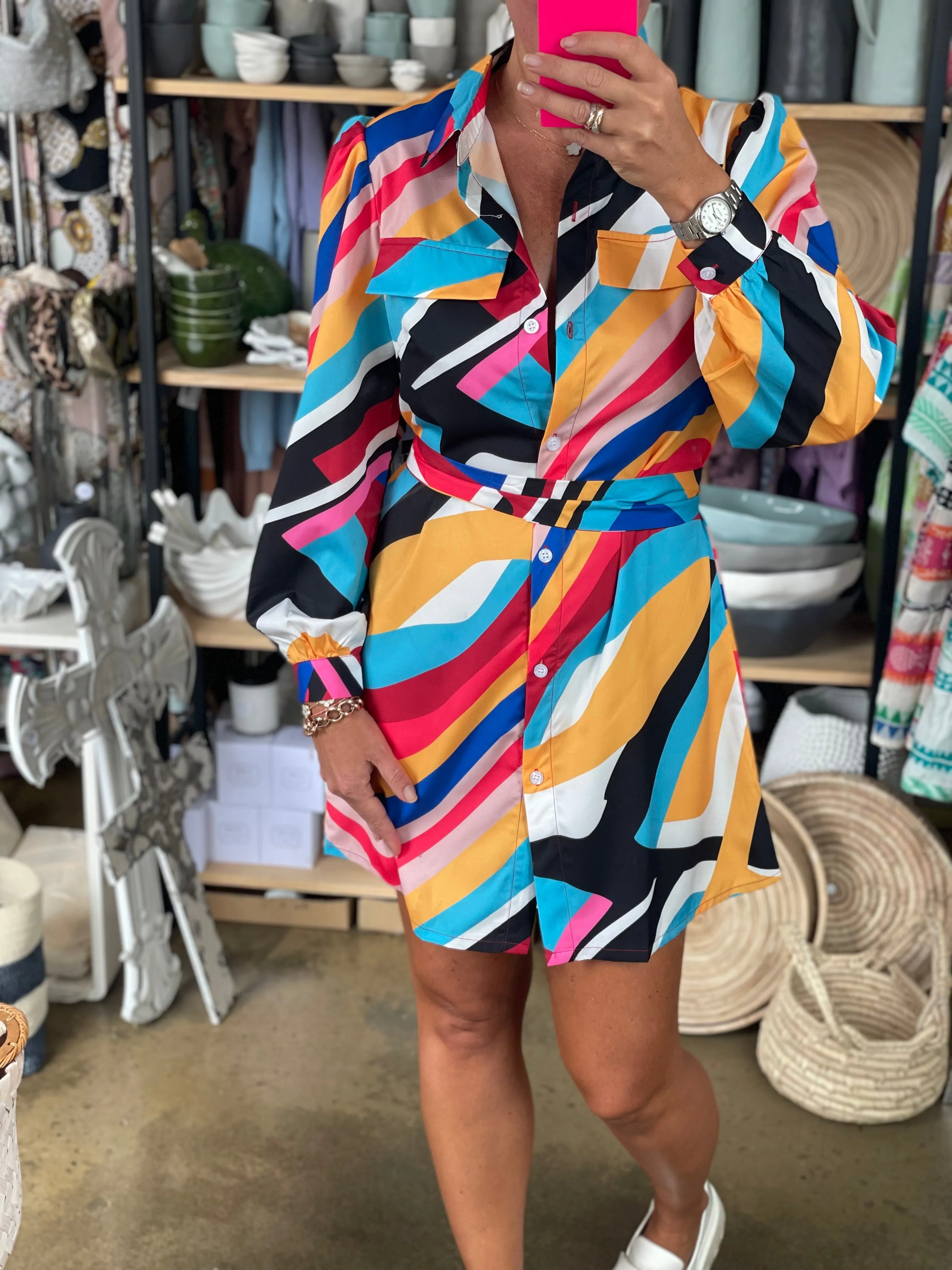 Allsorts Swirl Shirt Dress