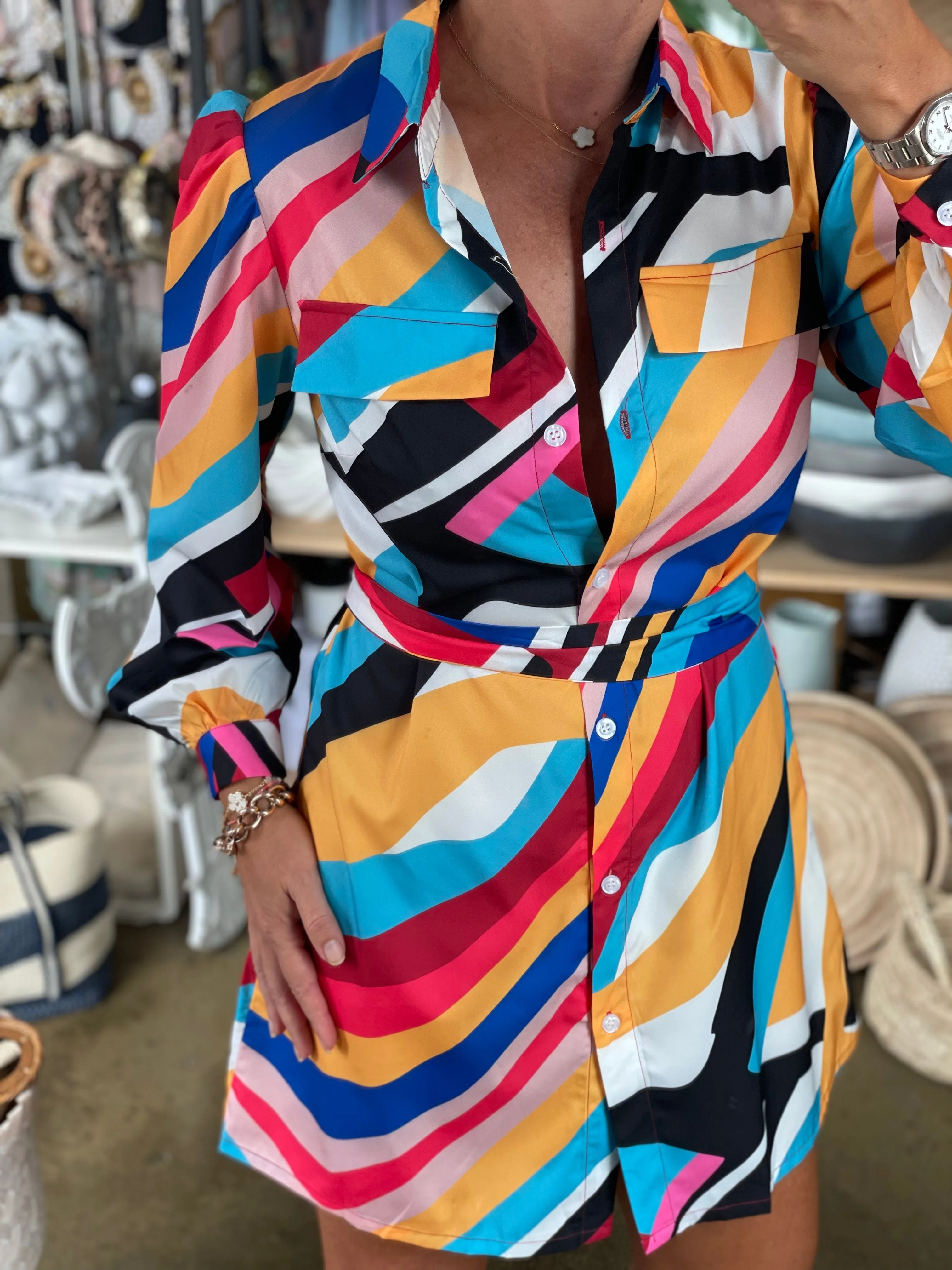 Allsorts Swirl Shirt Dress