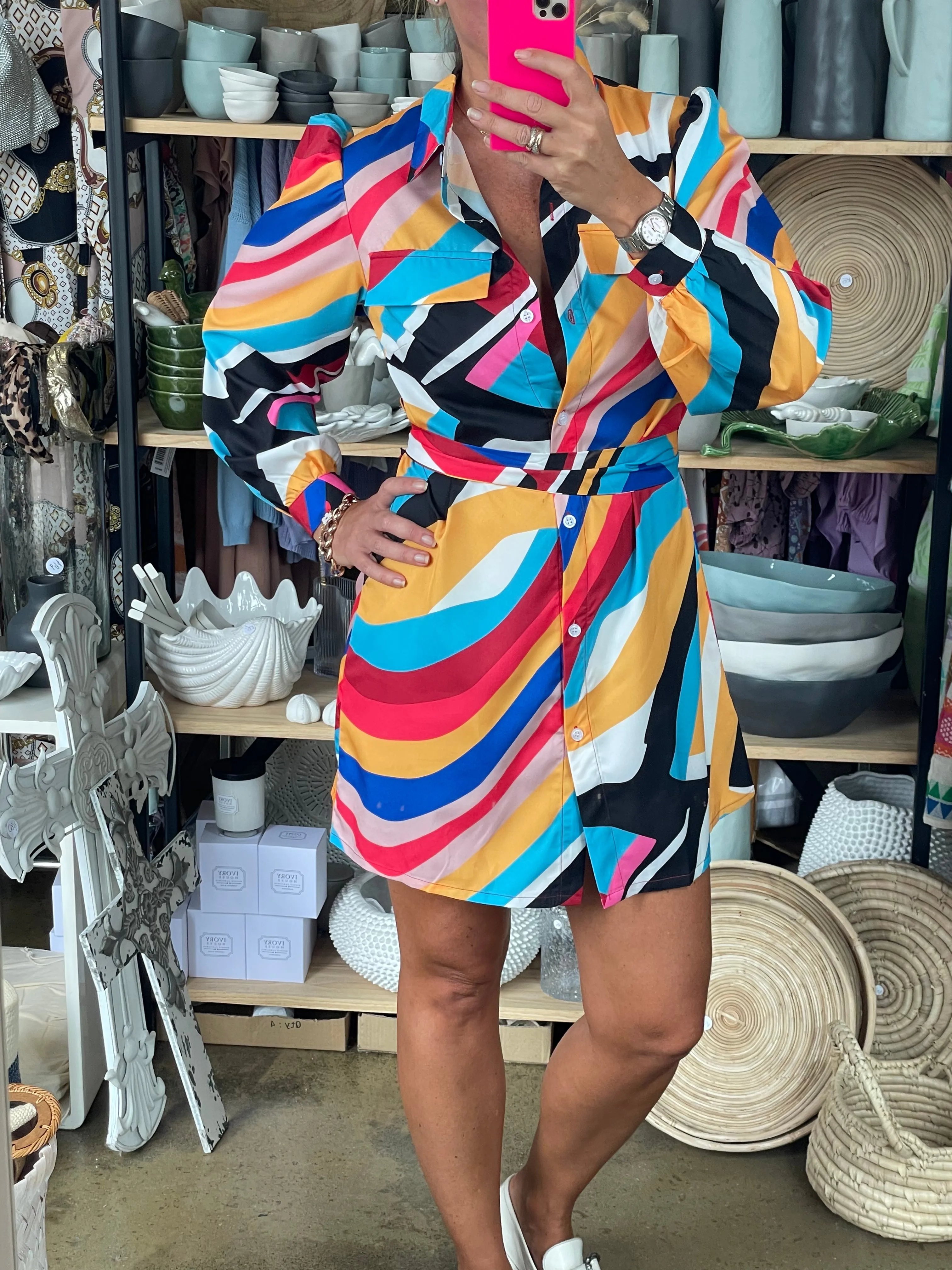 Allsorts Swirl Shirt Dress
