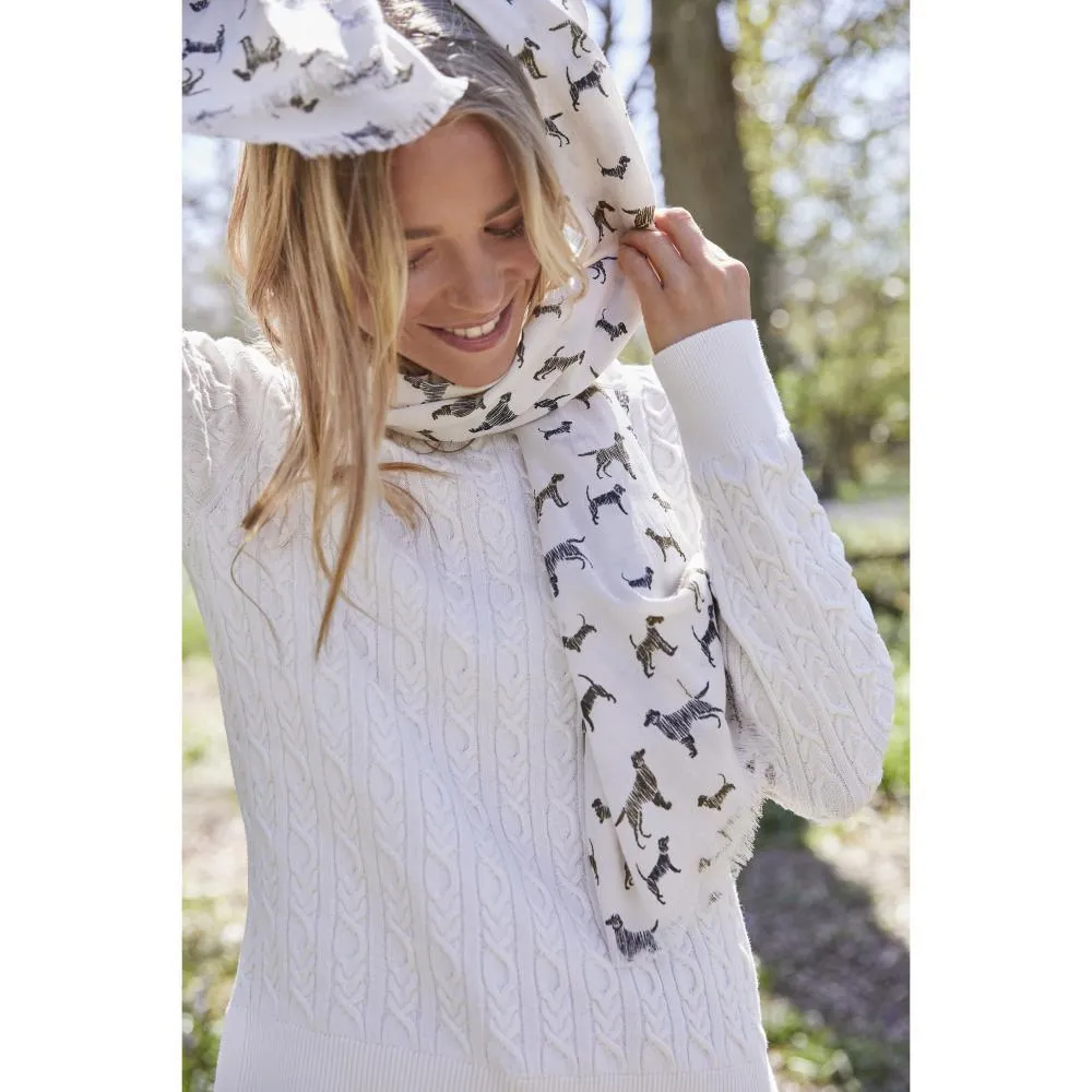 Barbour Hampton Ladies Knit - Off White