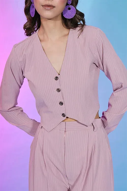Beautiful Pink Fancy Fabric Self Design Co-Ord Set Collection