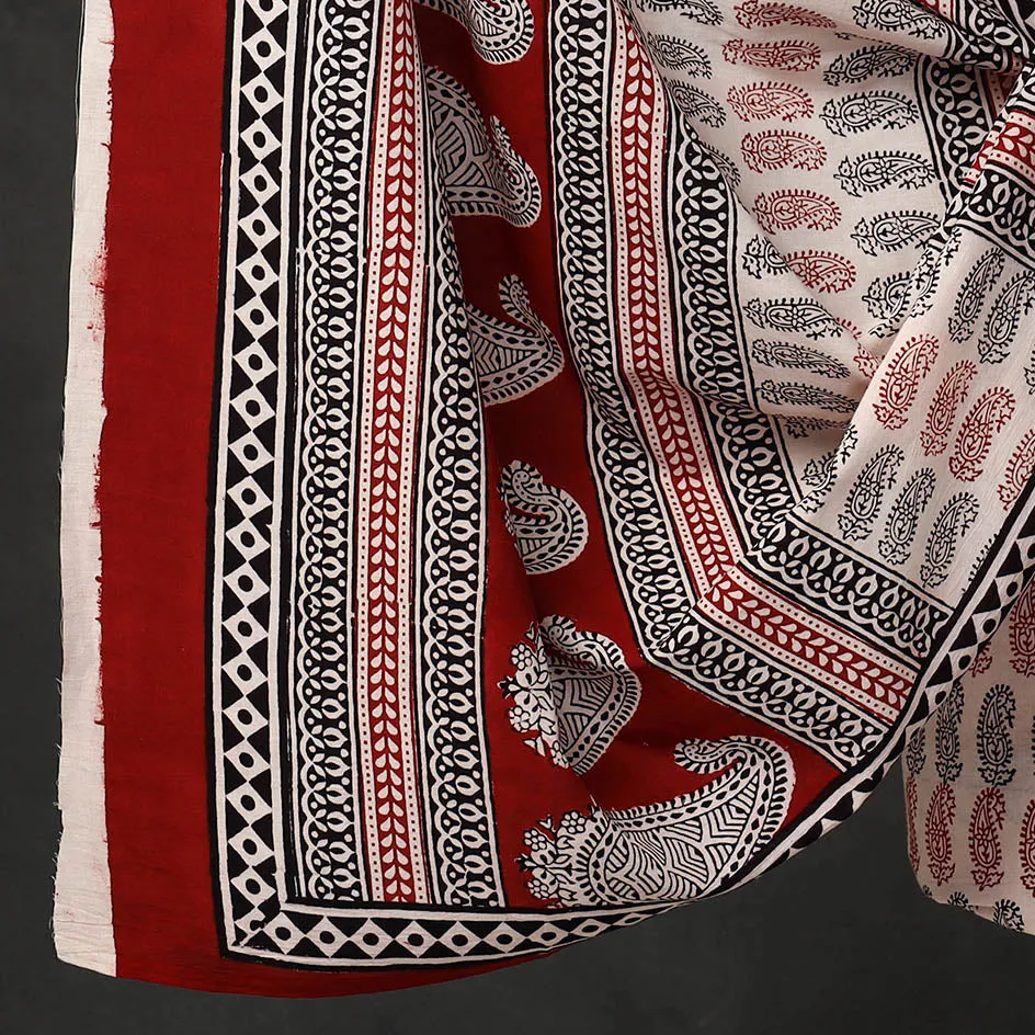 Beige - 3pc Bagh Print Cotton Dress Material Set 30