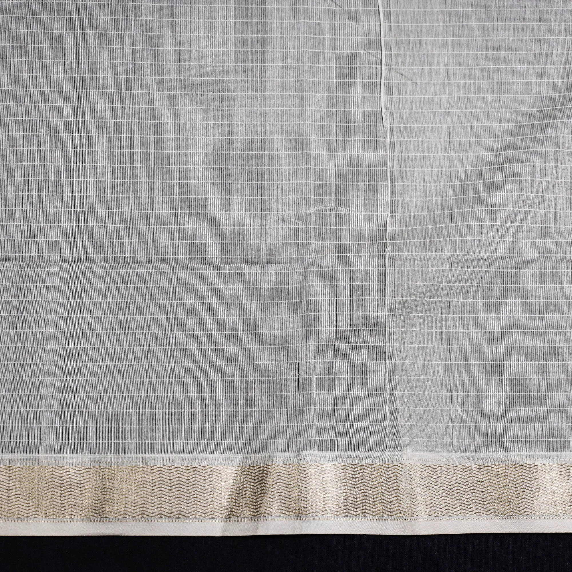Beige - 3pc Chanderi Silk Handloom Thread & Zari Buti Suit Material Set