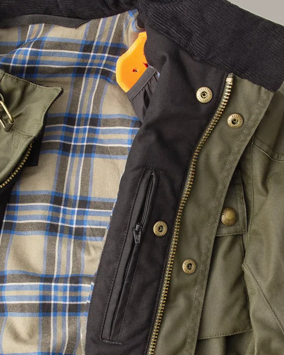 BELSTAFF CROSBY WAXED COTTON MOTORCYCLE JACKET - FOREST GREEN