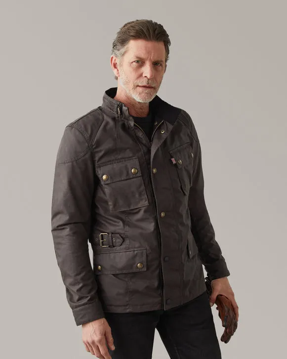 BELSTAFF CROSBY WAXED COTTON MOTORCYCLE JACKET - MAHOGANY
