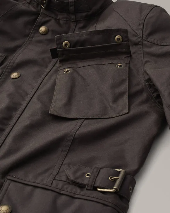 BELSTAFF CROSBY WAXED COTTON MOTORCYCLE JACKET - MAHOGANY