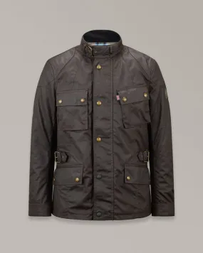 BELSTAFF CROSBY WAXED COTTON MOTORCYCLE JACKET - MAHOGANY