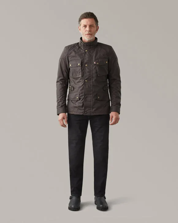 BELSTAFF CROSBY WAXED COTTON MOTORCYCLE JACKET - MAHOGANY