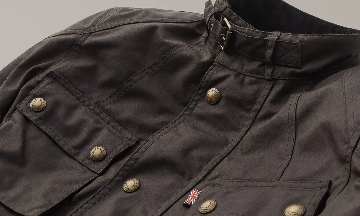 BELSTAFF CROSBY WAXED COTTON MOTORCYCLE JACKET - MAHOGANY