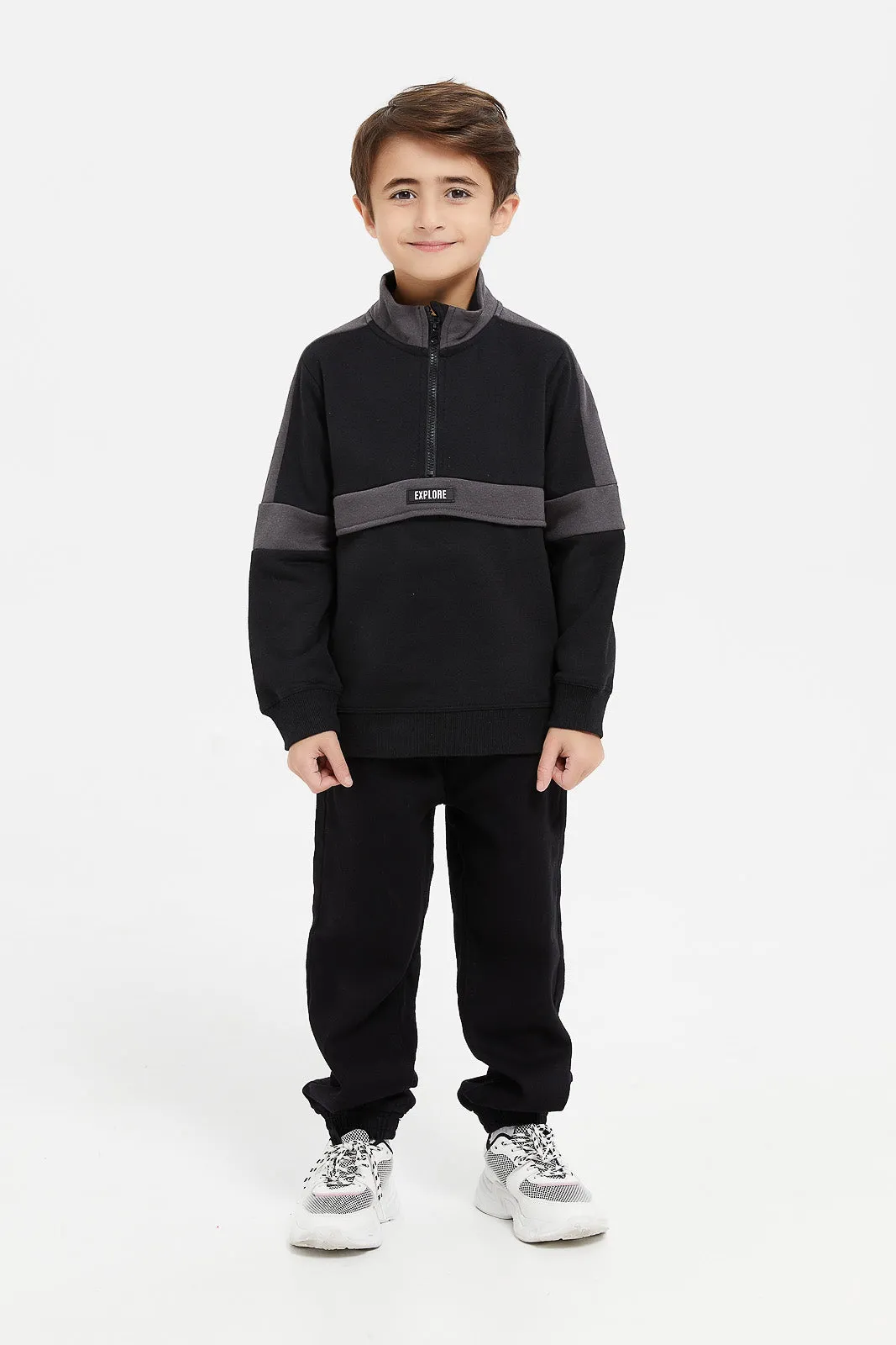 Boys Black Oversize Sweatshirt