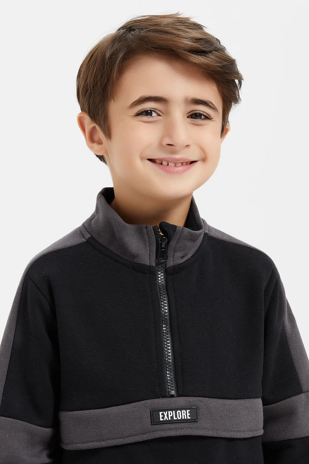Boys Black Oversize Sweatshirt