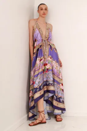 Digital Lavender Floor Length Dress