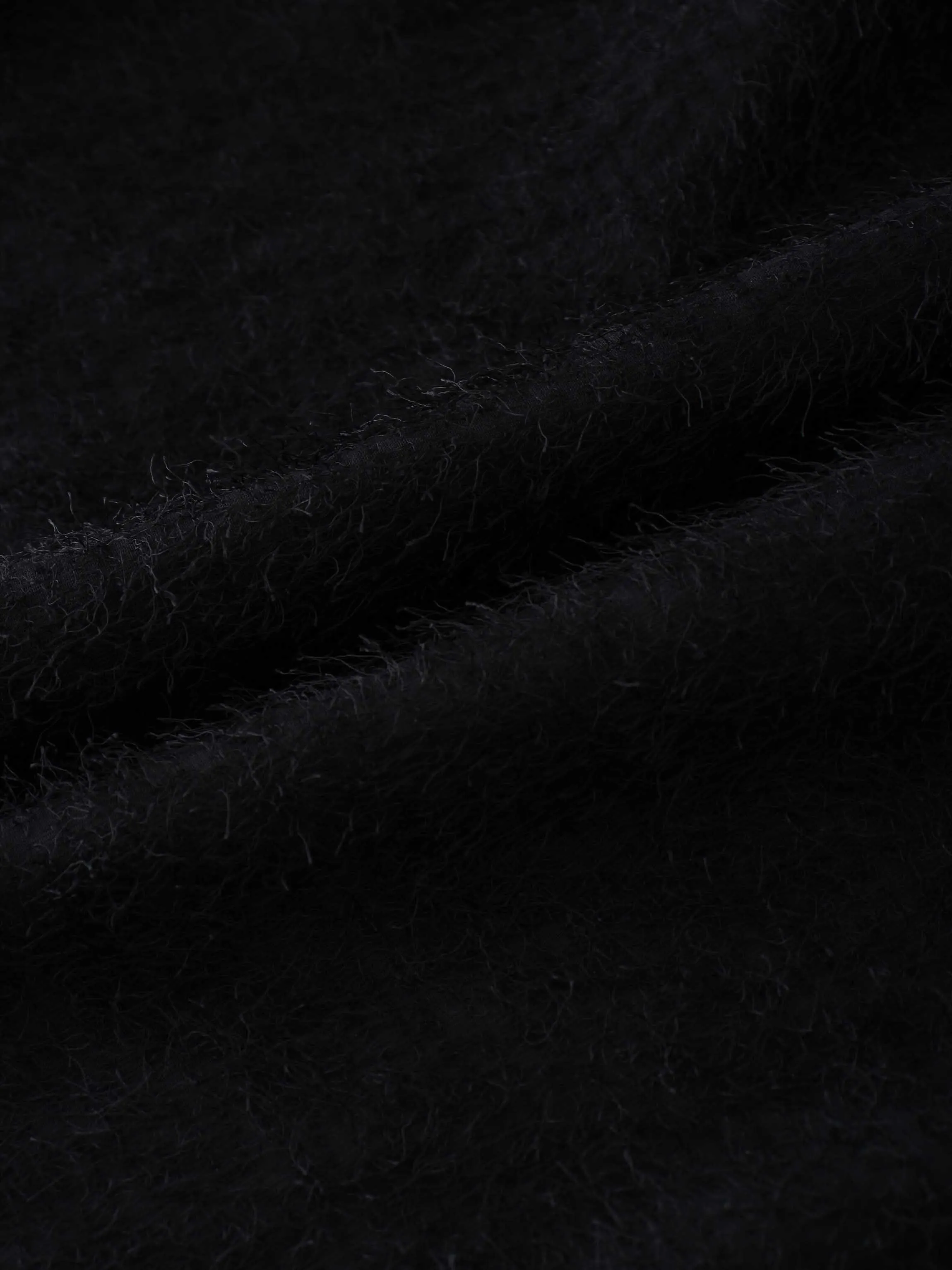 Eyelash Wrap Jumper-Black