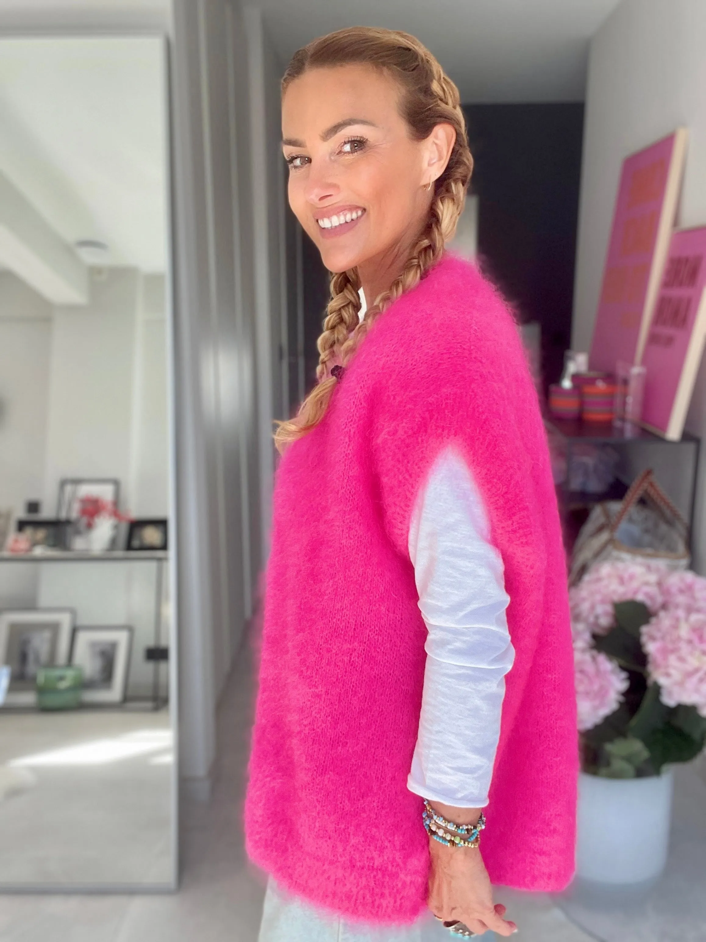 Gilet Angel rose fushia fluo court🌸