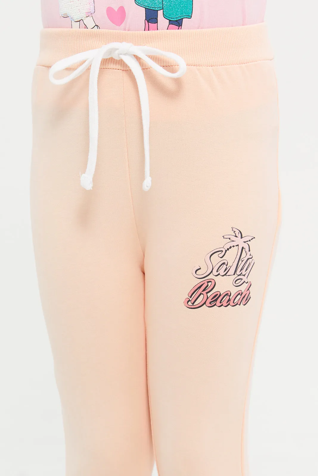 Girls Pink Salty Beach Active Pants