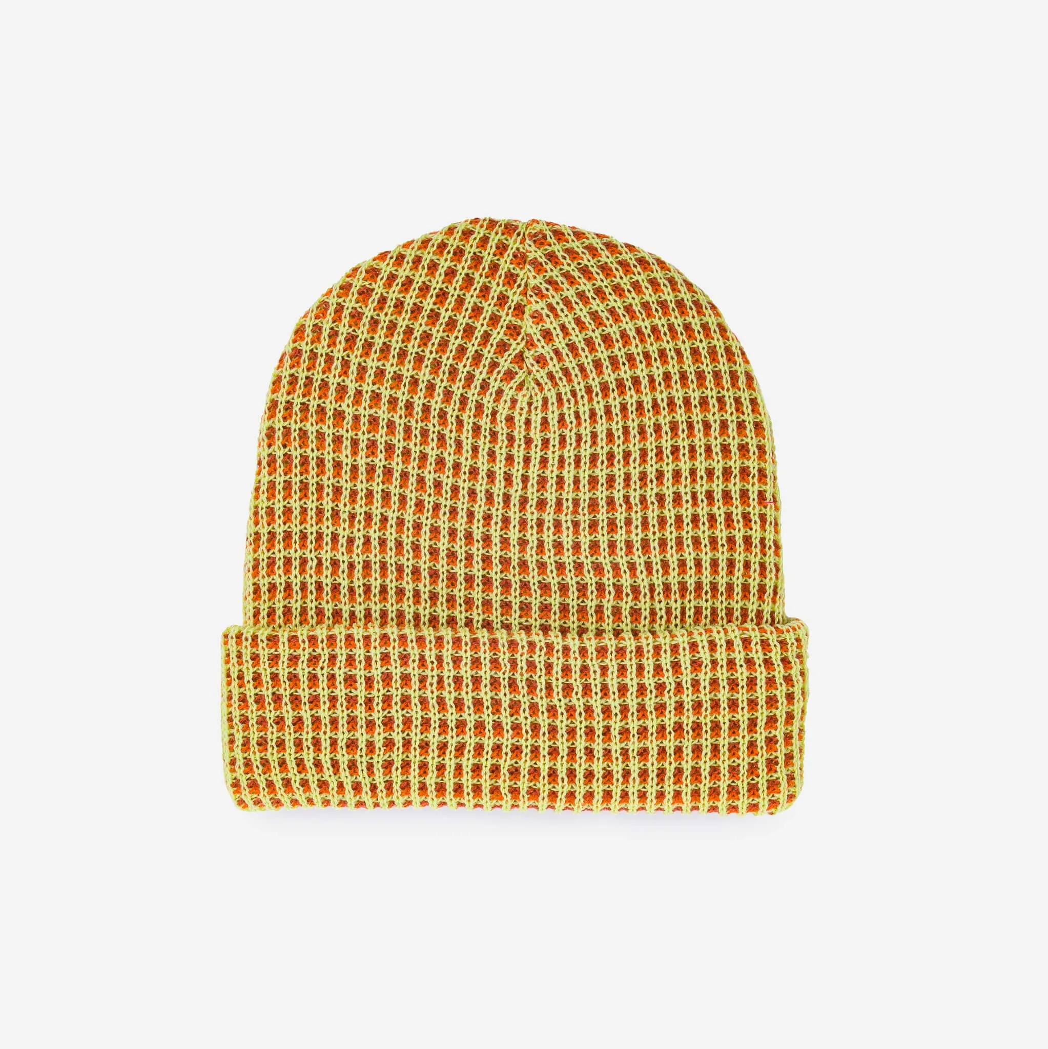Grid Knit Beanie - Wine Red