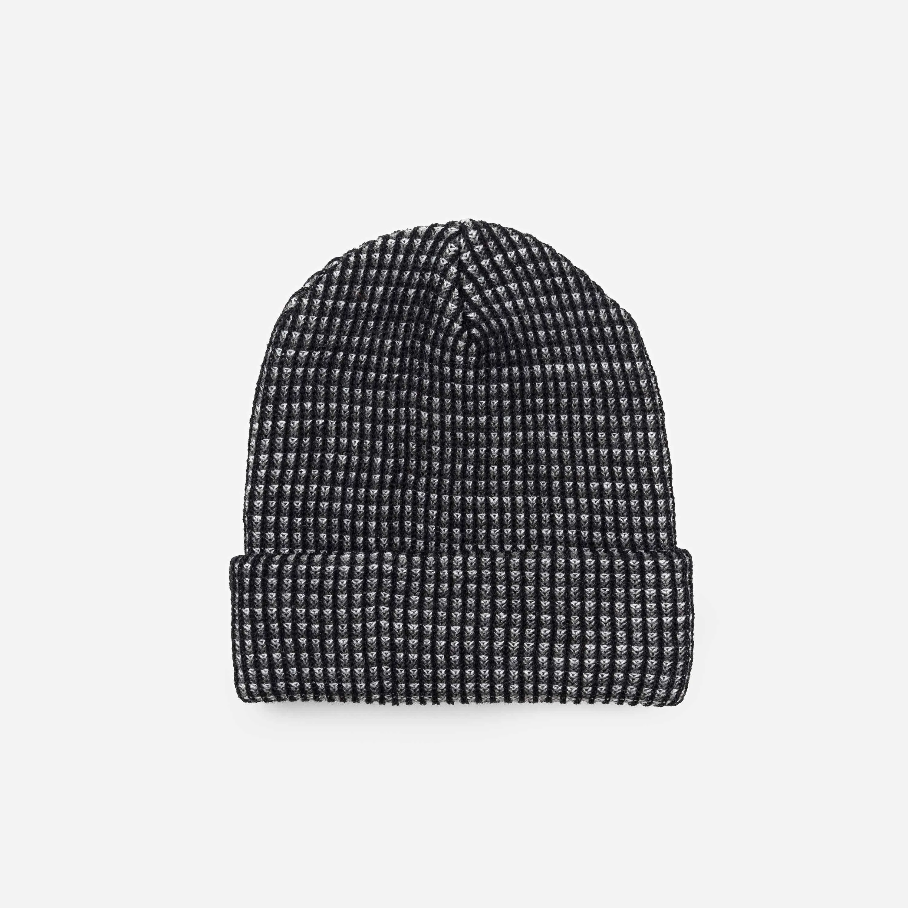 Grid Knit Beanie - Wine Red