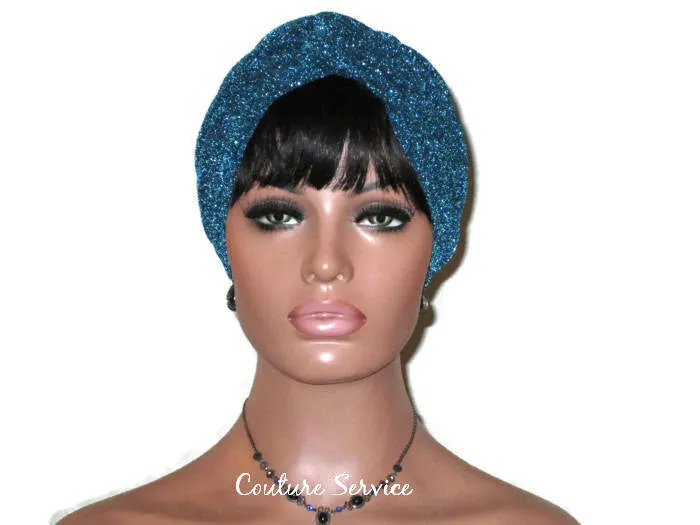 Handmade Blue Twist Turban, Teal, Metallic