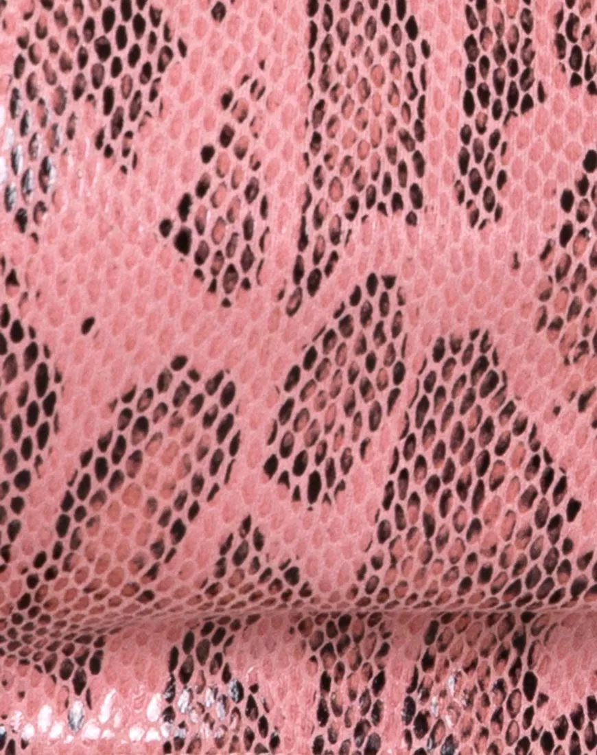 Haney Top in PU Snake Pink