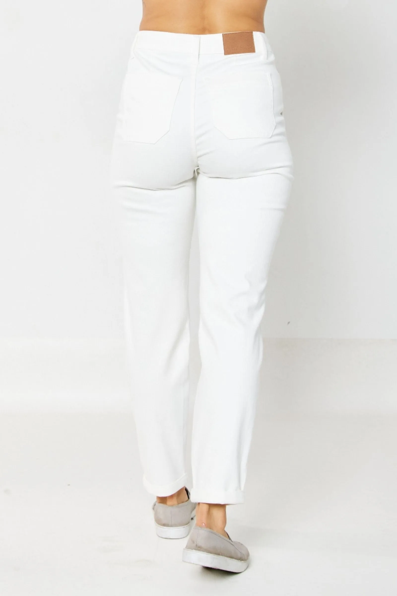 Judy Blue High Waist Dyed White Joggers