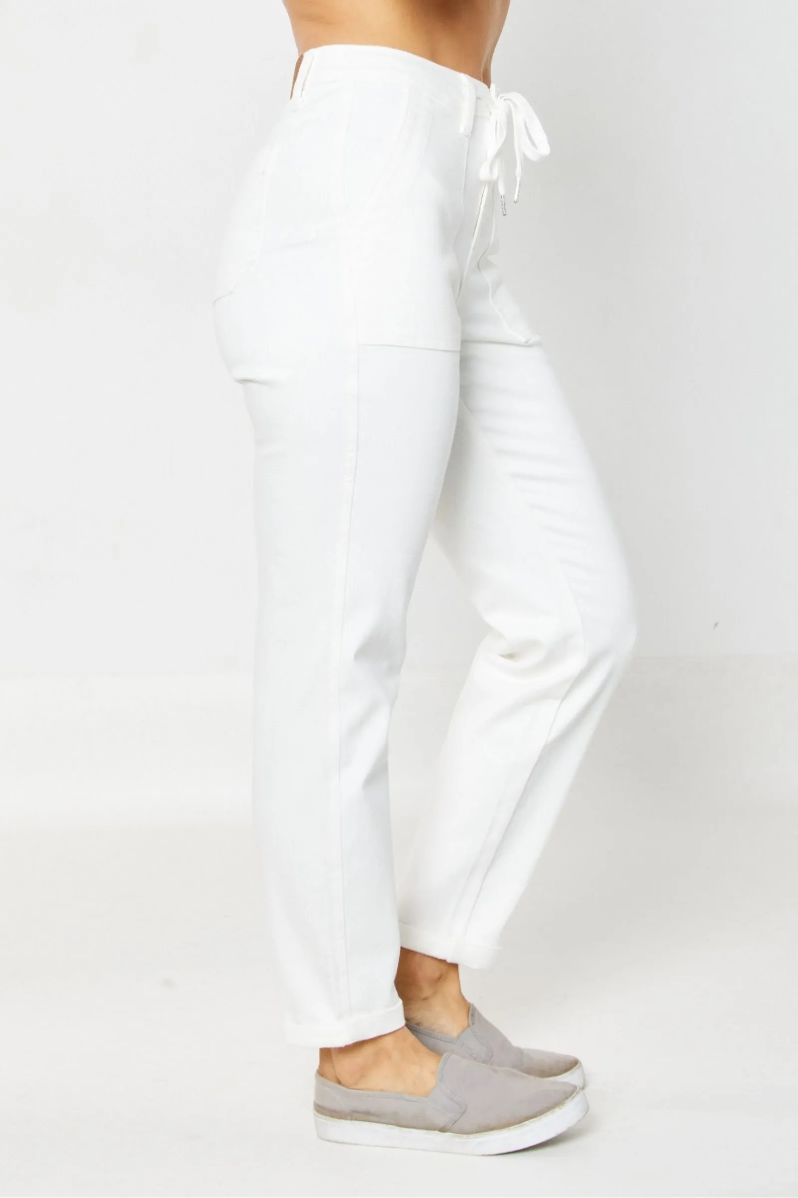 Judy Blue High Waist Dyed White Joggers