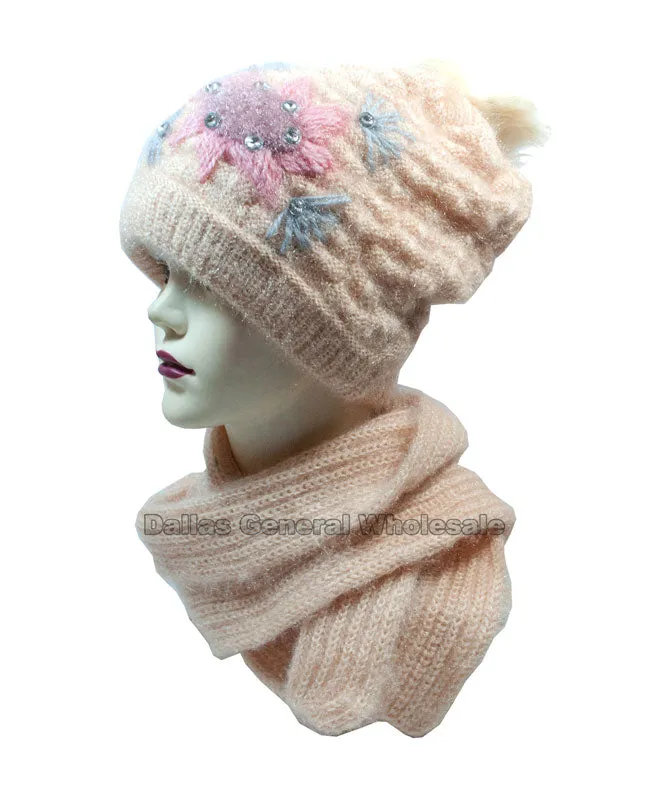 Ladies Thermal Fleece Beanie Hat with Scarf Set Wholesale
