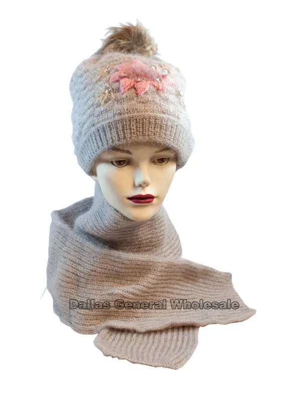 Ladies Thermal Fleece Beanie Hat with Scarf Set Wholesale