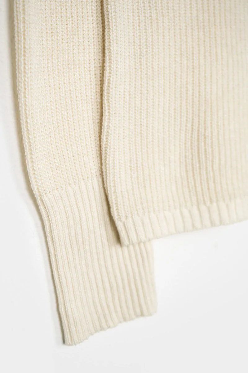 LAST ONE in XL - Recycled Silk 2-sided Sweater Giselle - Off White