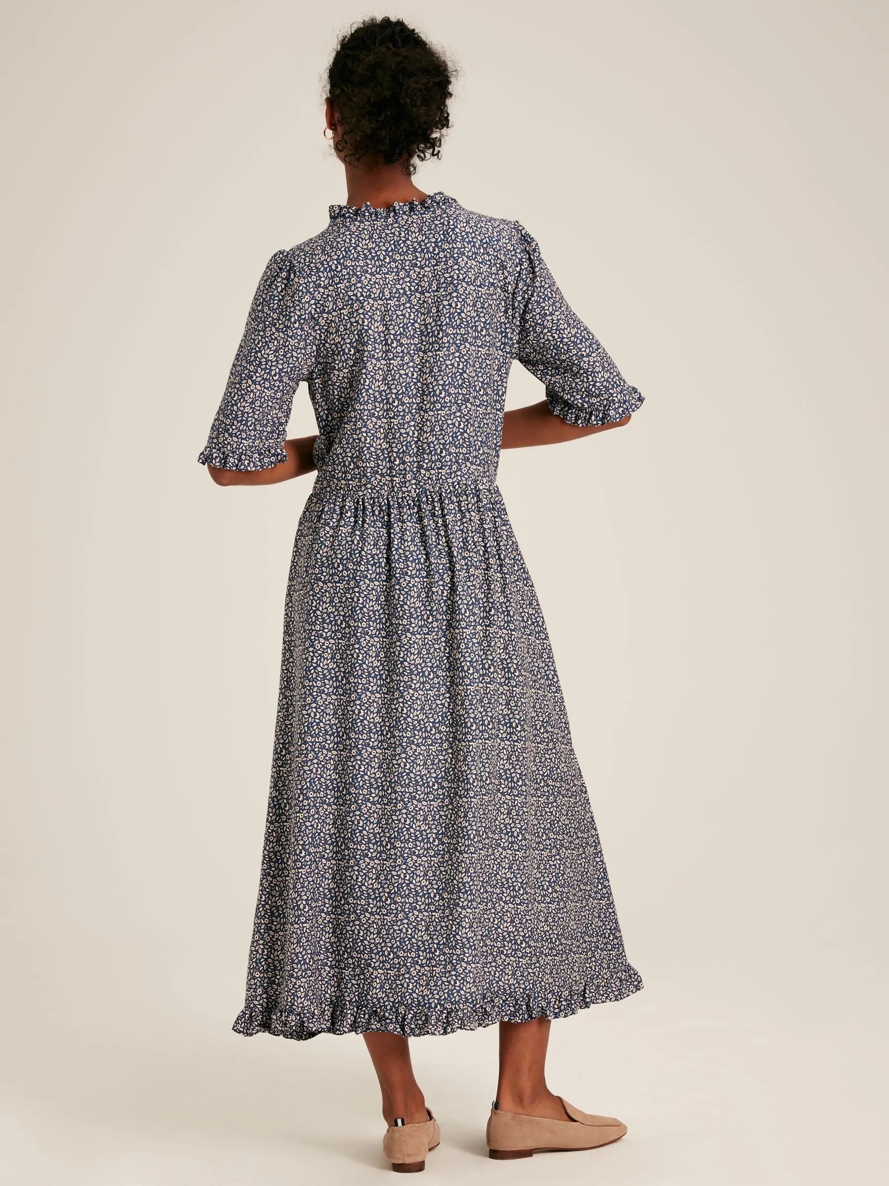 Layla Blue Frilled Midi Dress