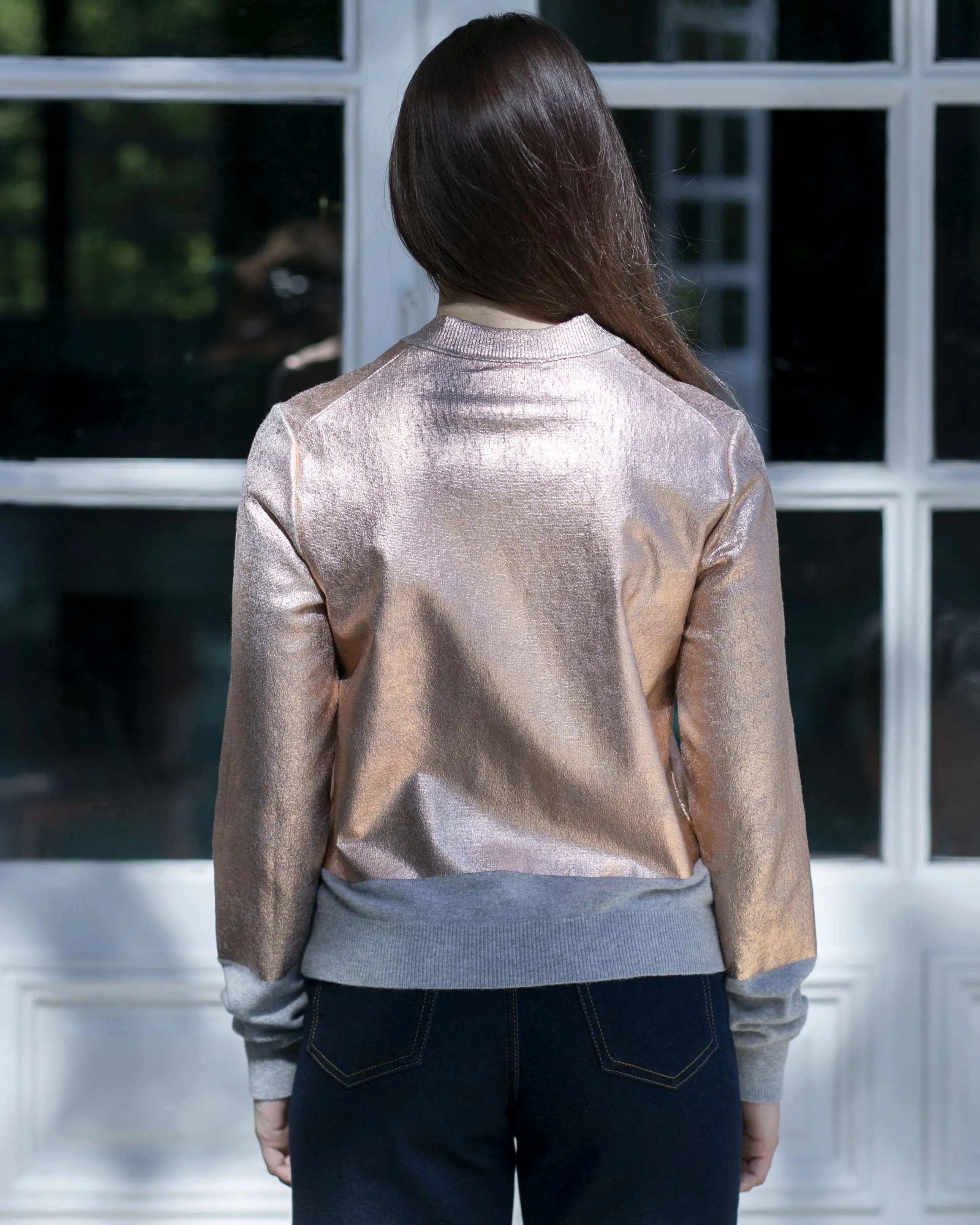 Lux Cardigan Gris Cuivre