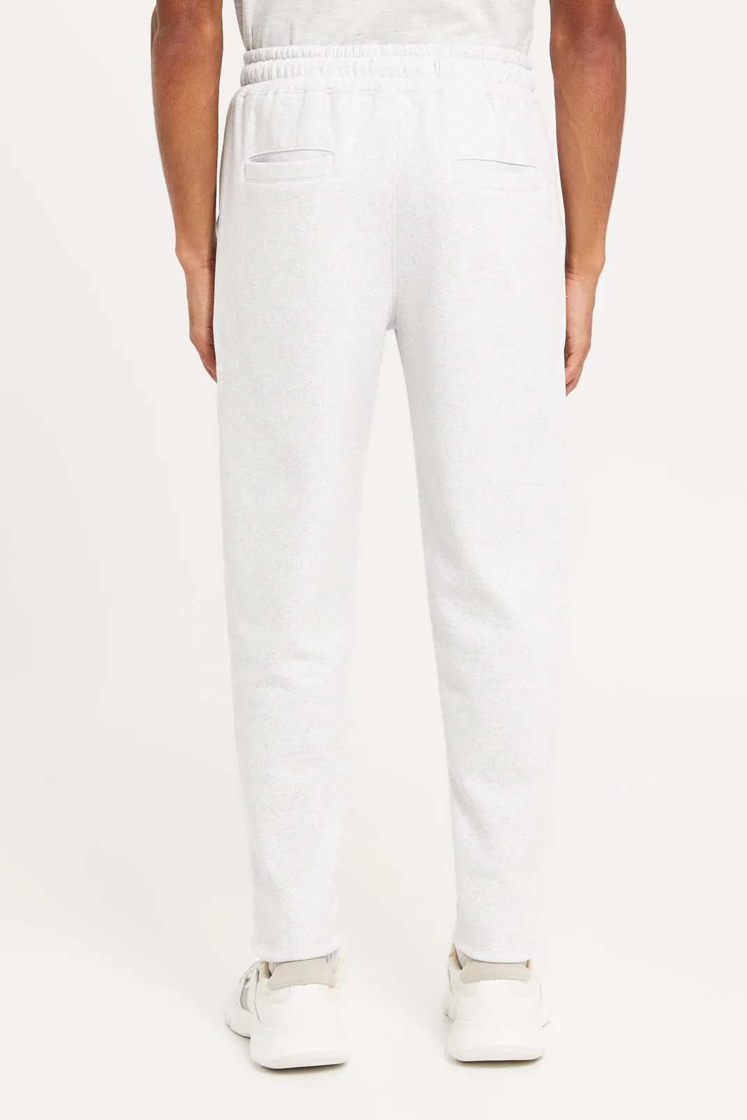 Men Ecru Fleece Active Pants