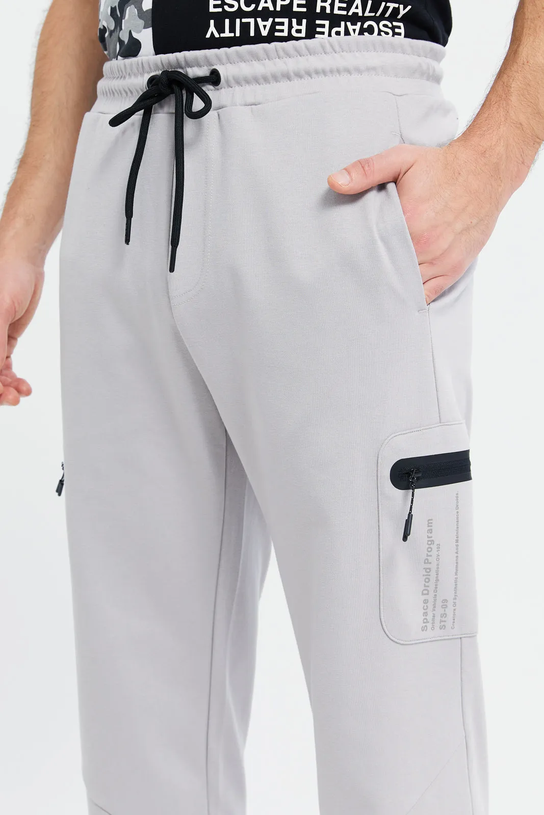 Men Grey Plain Jogger Pants