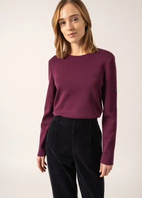 Molène fine jumper - in wool, round neck (PRUNE)