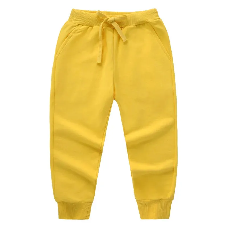 New Arrival Children's Pants Spring Cotton Lacing Pocket Jogger Sweatpants Boys Girls Clothing 2-12Years Old 1-3Pcs/Lot Trousers