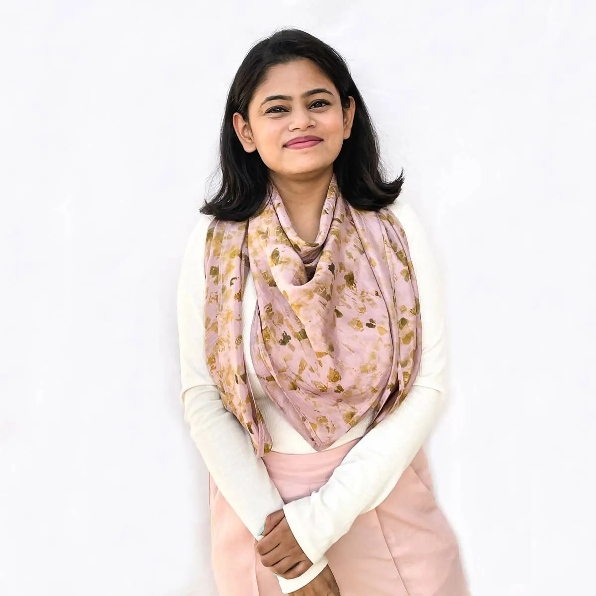 Orchid Bloom Silk Square Scarf