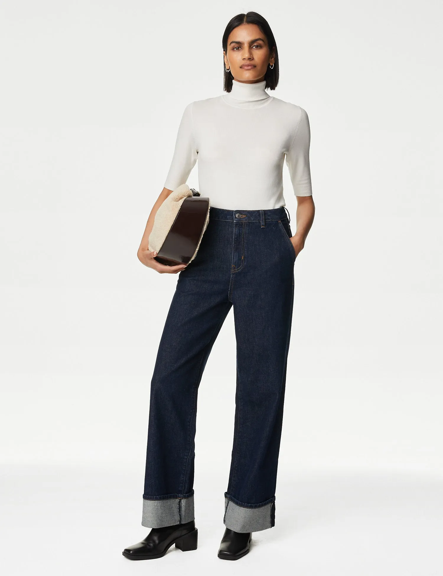 Roll Neck Fitted Jumper