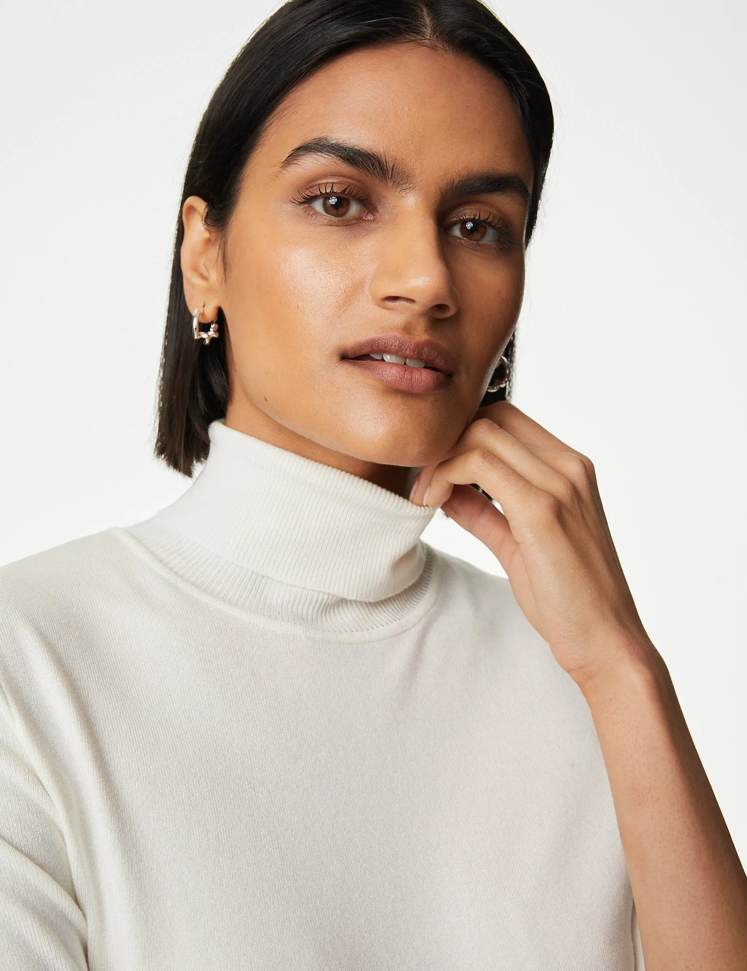 Roll Neck Fitted Jumper