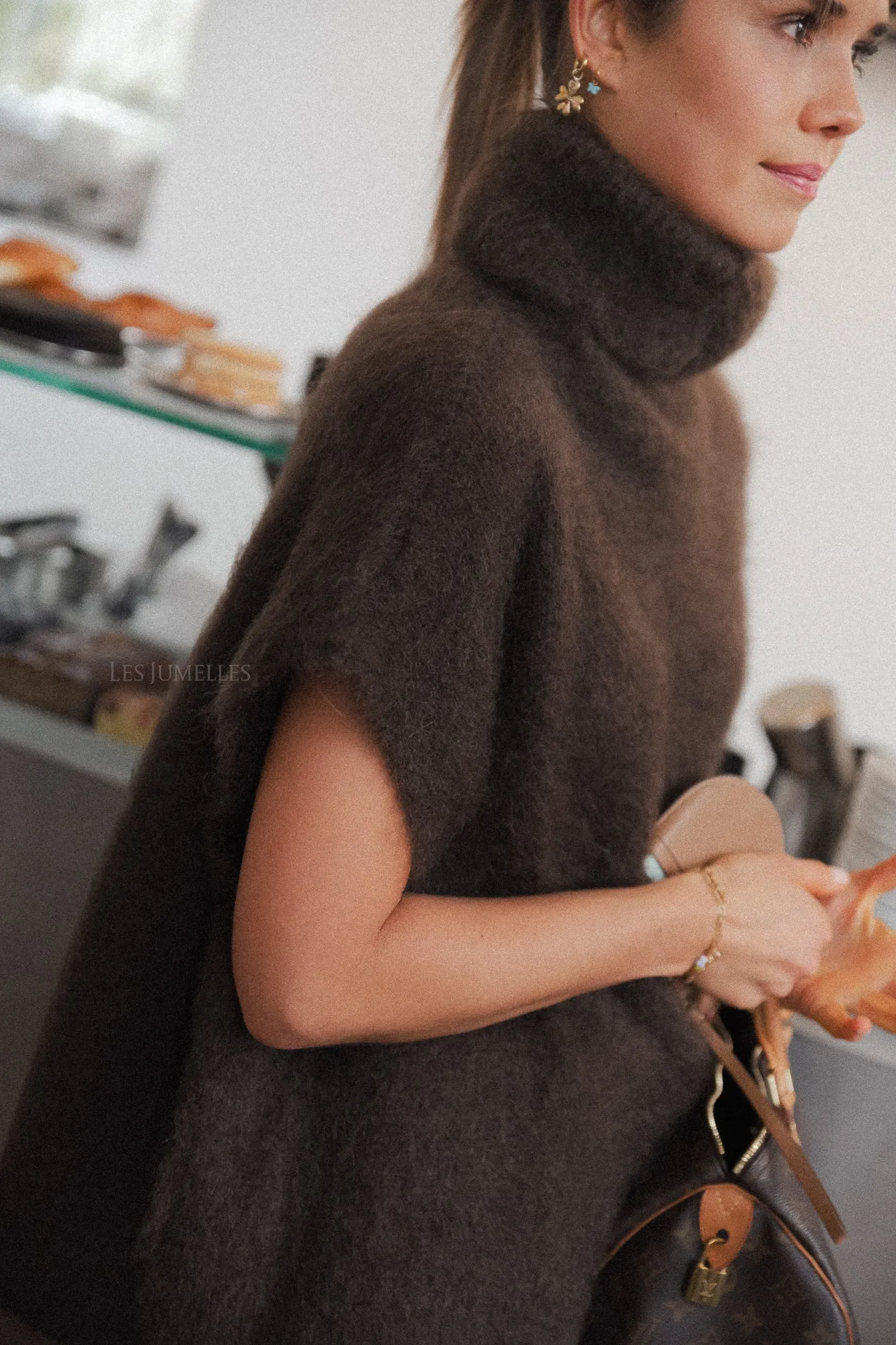 Ruth mohair rollneck jumper brown