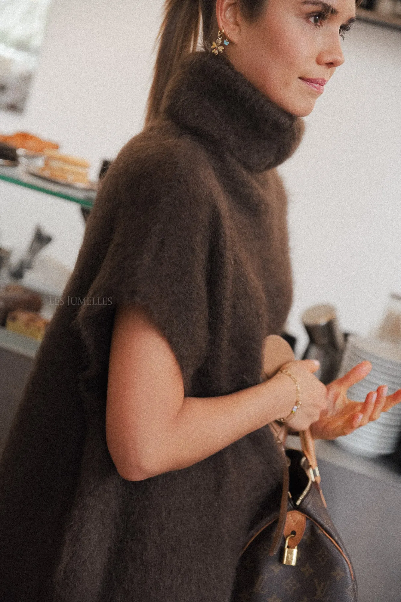 Ruth mohair rollneck jumper brown