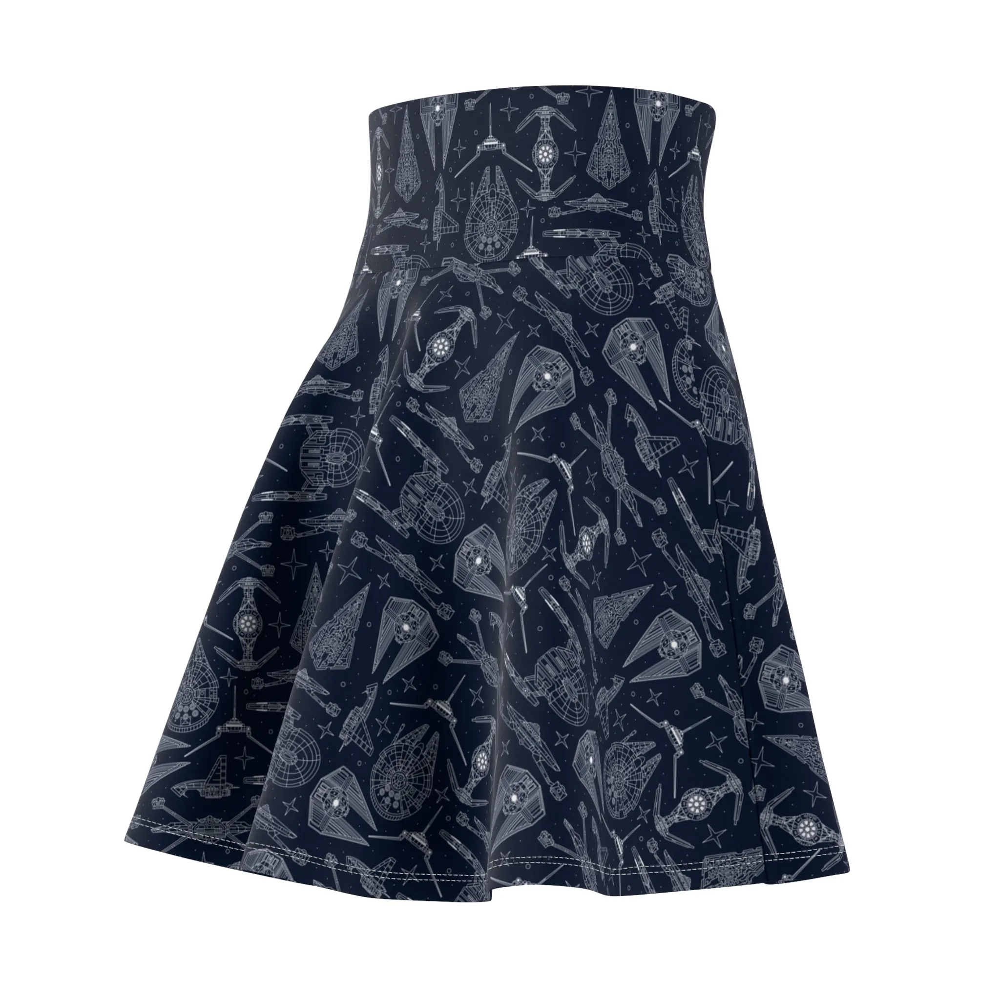 Star Wars Galactic Blue Prints Women's Skater Skirt