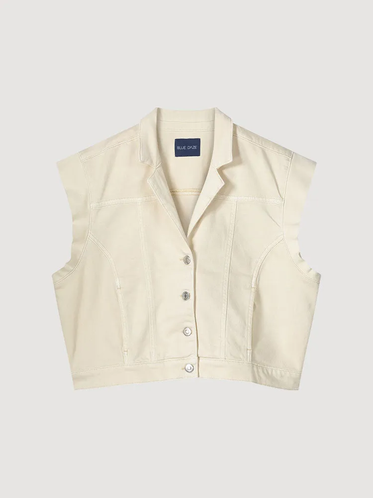Summum Denim Gilet Ivory