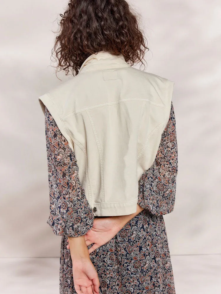 Summum Denim Gilet Ivory