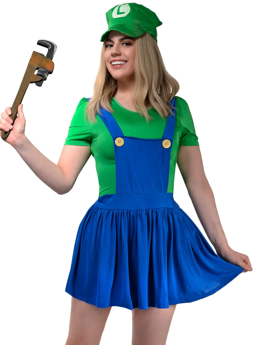 Super Green Plumber Womens Luigi Costume