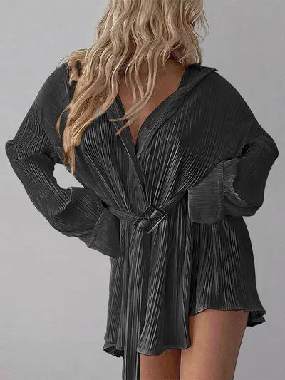 TEEK - Belt  Button Up Shirt Dress