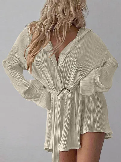 TEEK - Belt  Button Up Shirt Dress