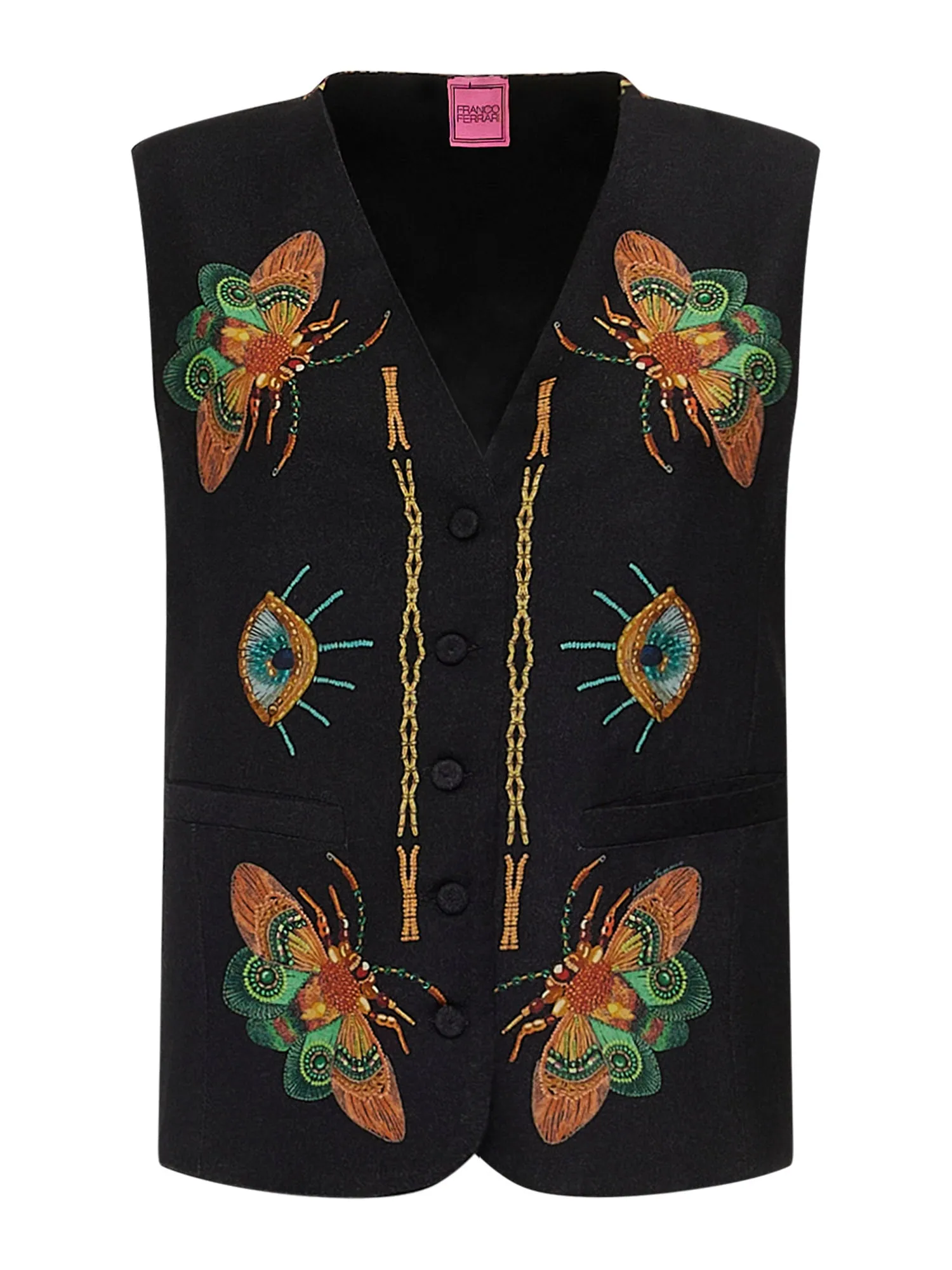 Velvet And Silk Gilet Roses And Daffodils